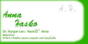 anna hasko business card